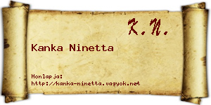 Kanka Ninetta névjegykártya